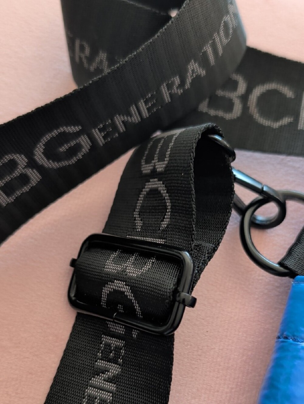 BCBGeneration Bright Blue Quilted Belt Bag with Branded Strap - Picture 4 of 4